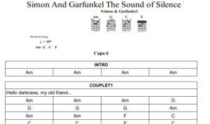 Extrait grille Sound of silence Simon & Garfunkel